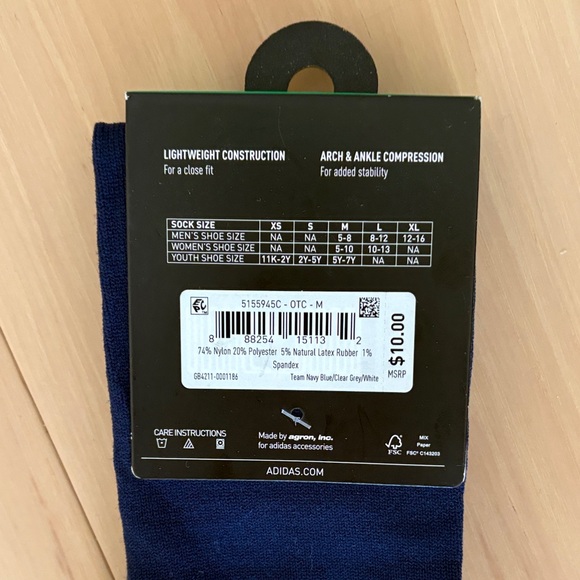 NWT adidas Blue Soccer Metro Socks - Picture 2 of 3